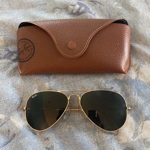 Ray-Ban aviator sunglasses gold rim